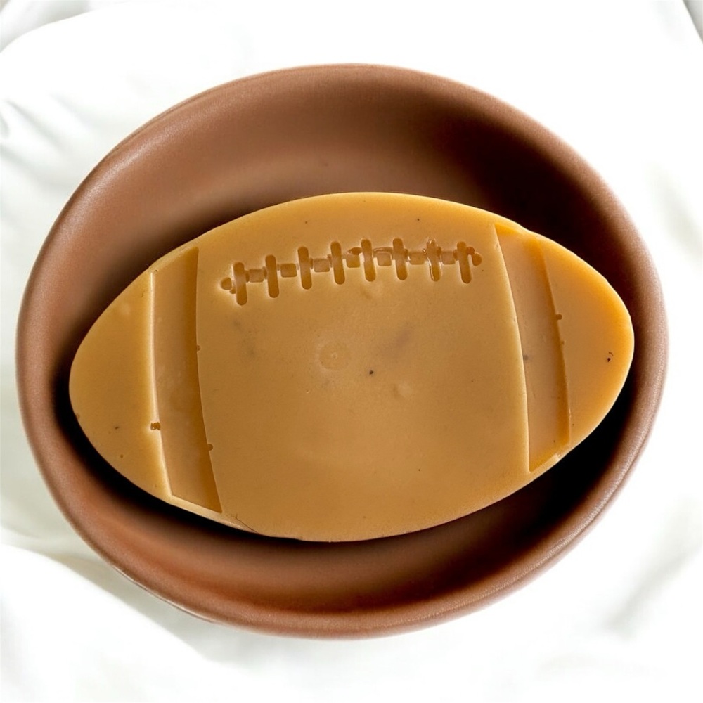 Vanilla scented Soap football shaped 3x2in 6oz shea butter based handmade